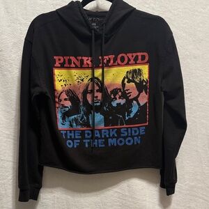 Pink Floyd Charcoal Gray cropped Hoodie